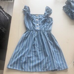 Blue Striped Kids Dress